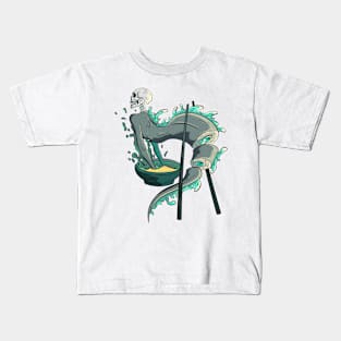 The Great Sushi Skeleton Bowl 3- Japanese Vector art Illustration Kids T-Shirt